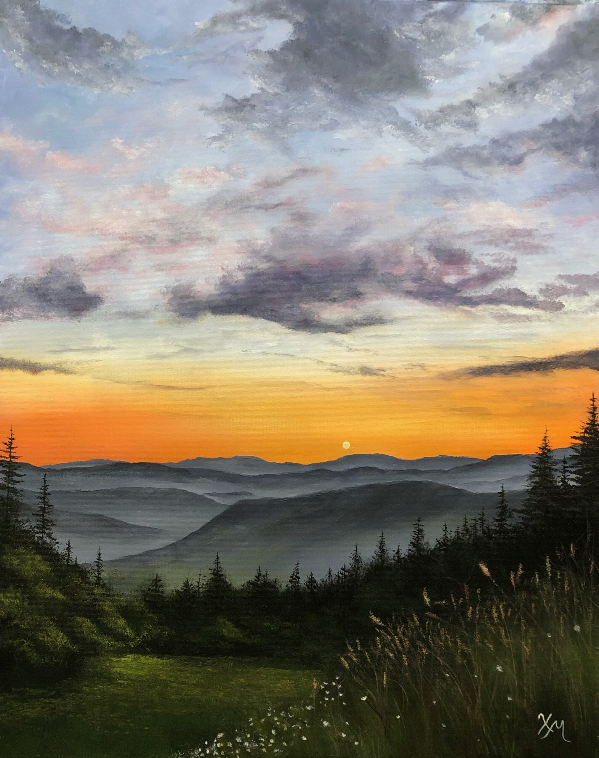 Mountain View - Painting by Xandria Maurer