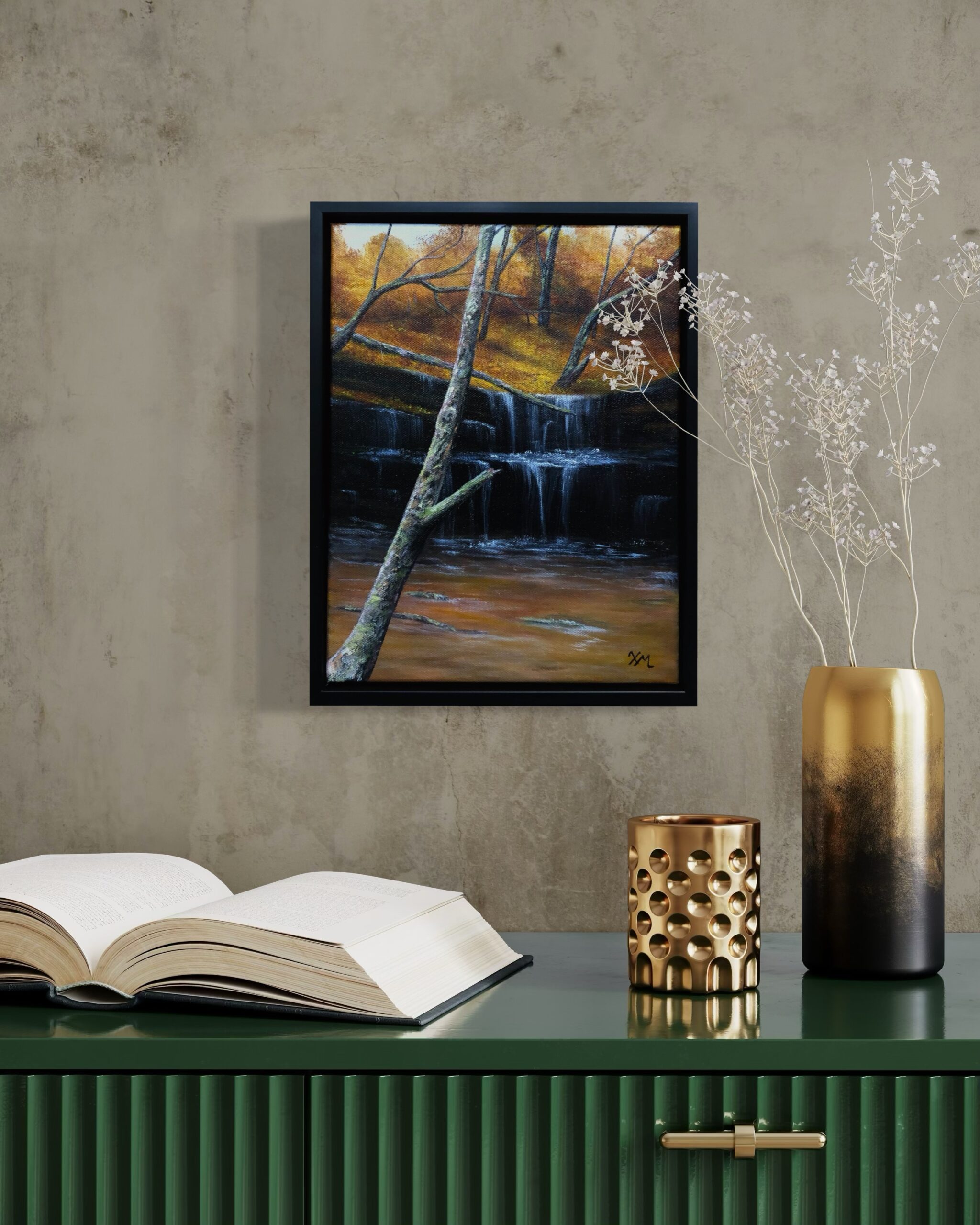 Autumn Cascade on Wall - Fine Art by Xandria Maurer