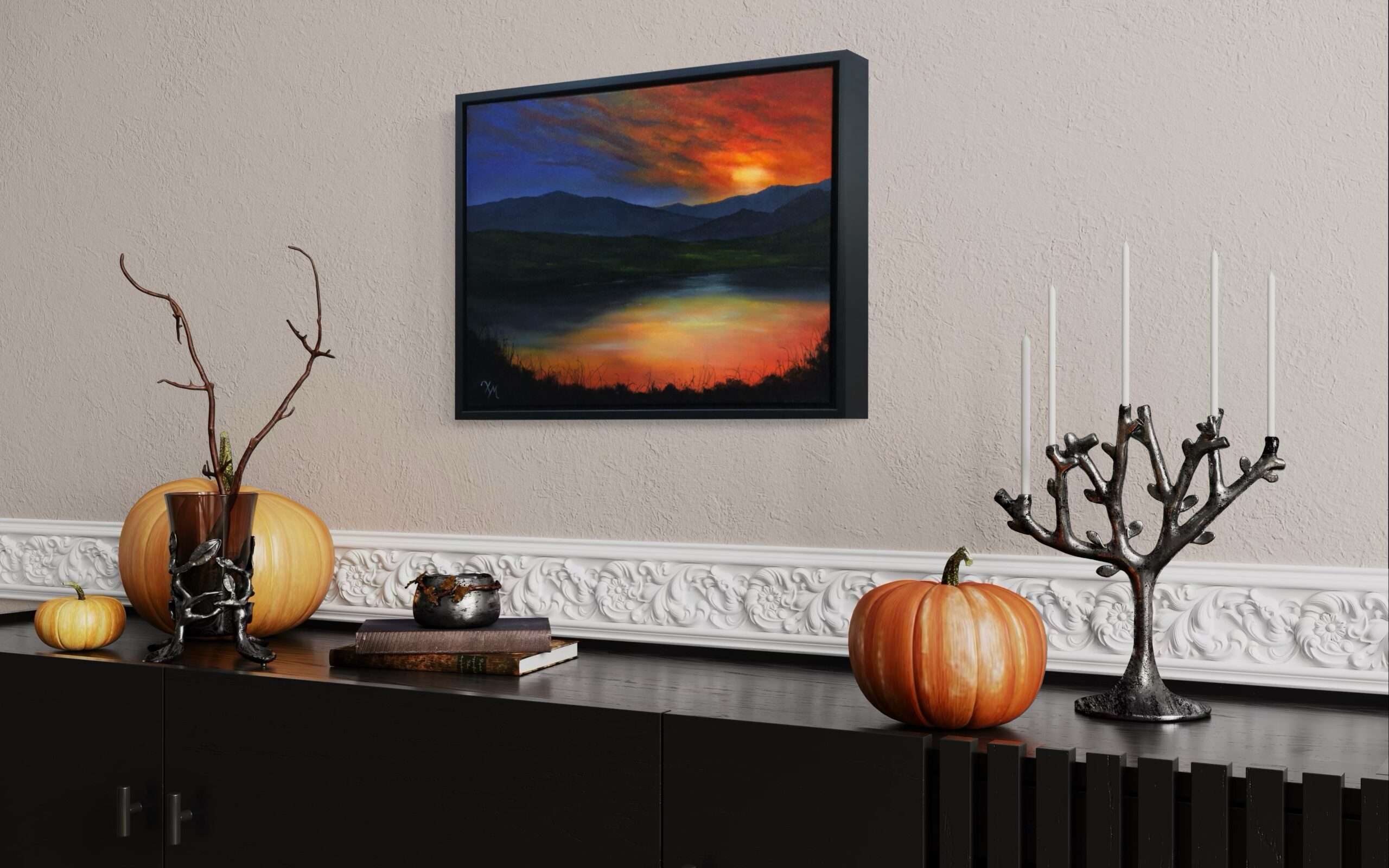 Fiery Sky on Wall - Fine Art by Xandria Maurer