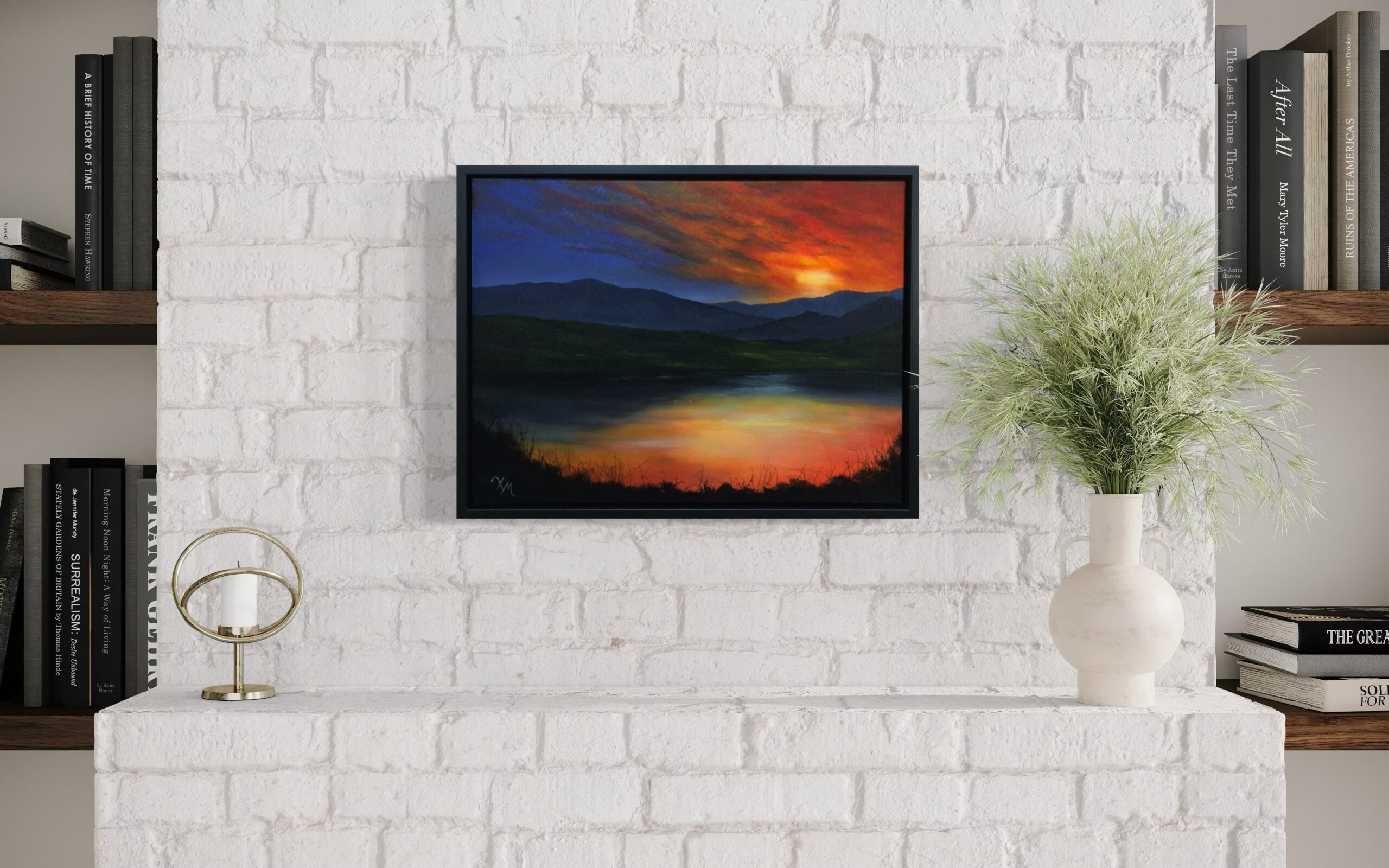 Fiery Sky on Wall 2 - Fine Art by Xandria Maurer