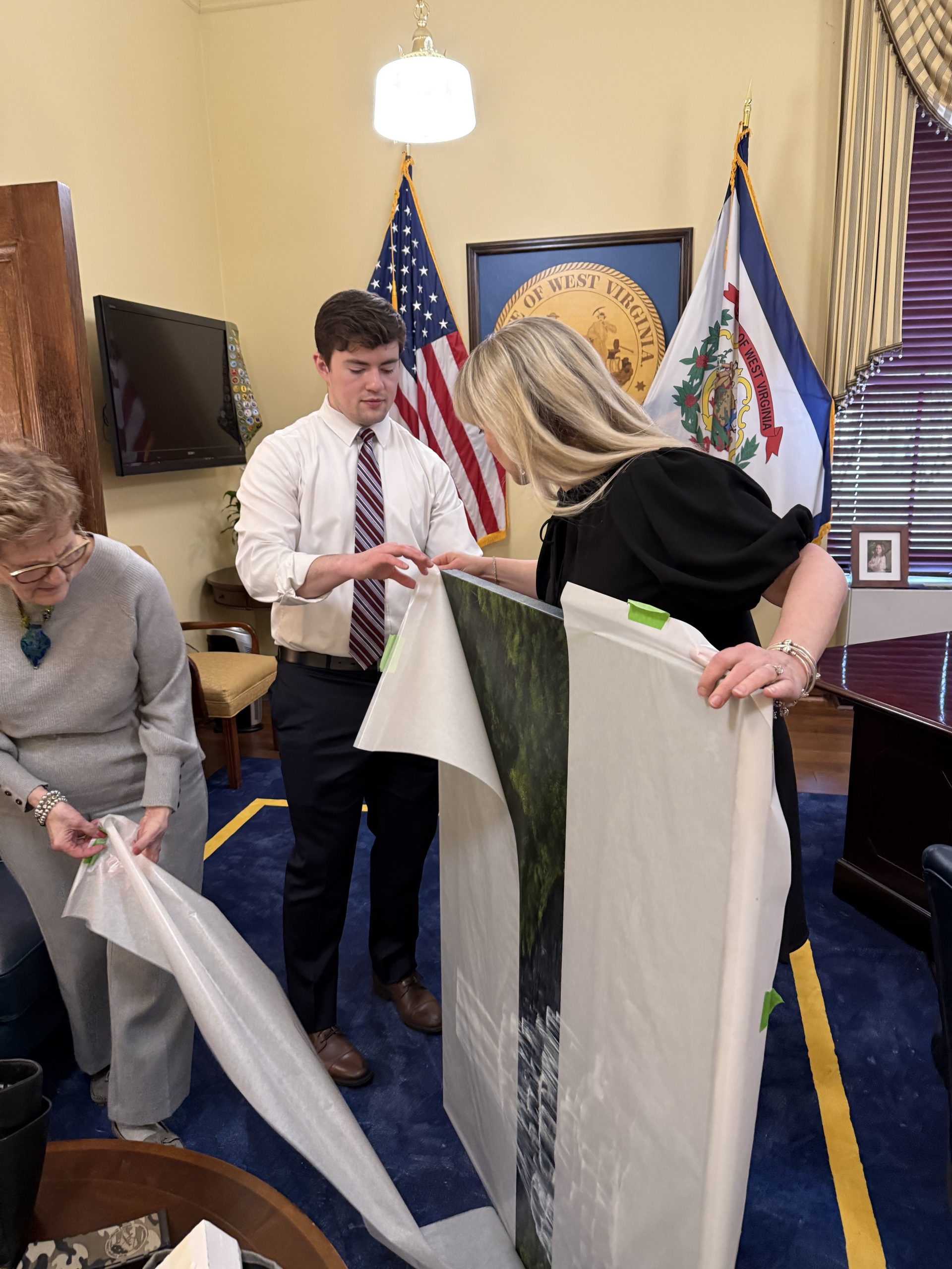 Cascade Falls unveiled at the WV State Capitol – Xandria Maurer Fine Art Cascade Falls unveiled at the WV State Capitol - Xandria Maurer Fine Art